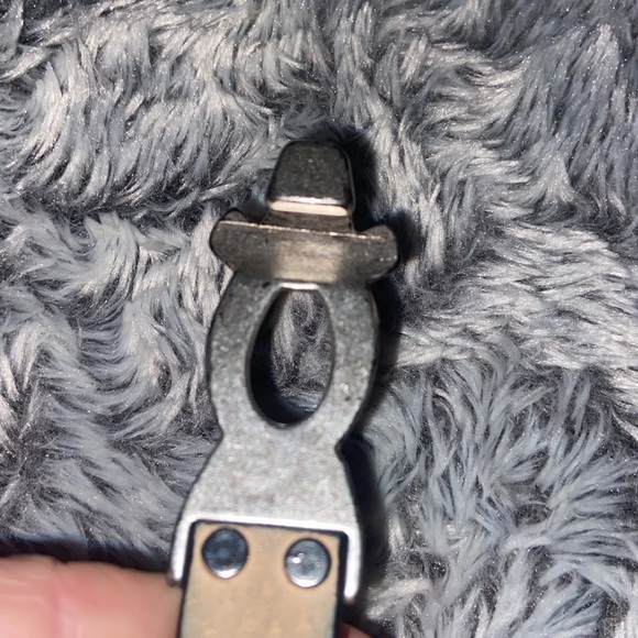 Chicos Adjustable black leather belt and silver buckle with rhinestones - Picture 7 of 16